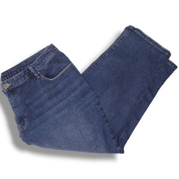 Lane Bryant Jeans Sz 22 Womens Dark Blue Straight Ankle Coastalcore Cottagecore - Picture 10 of 10